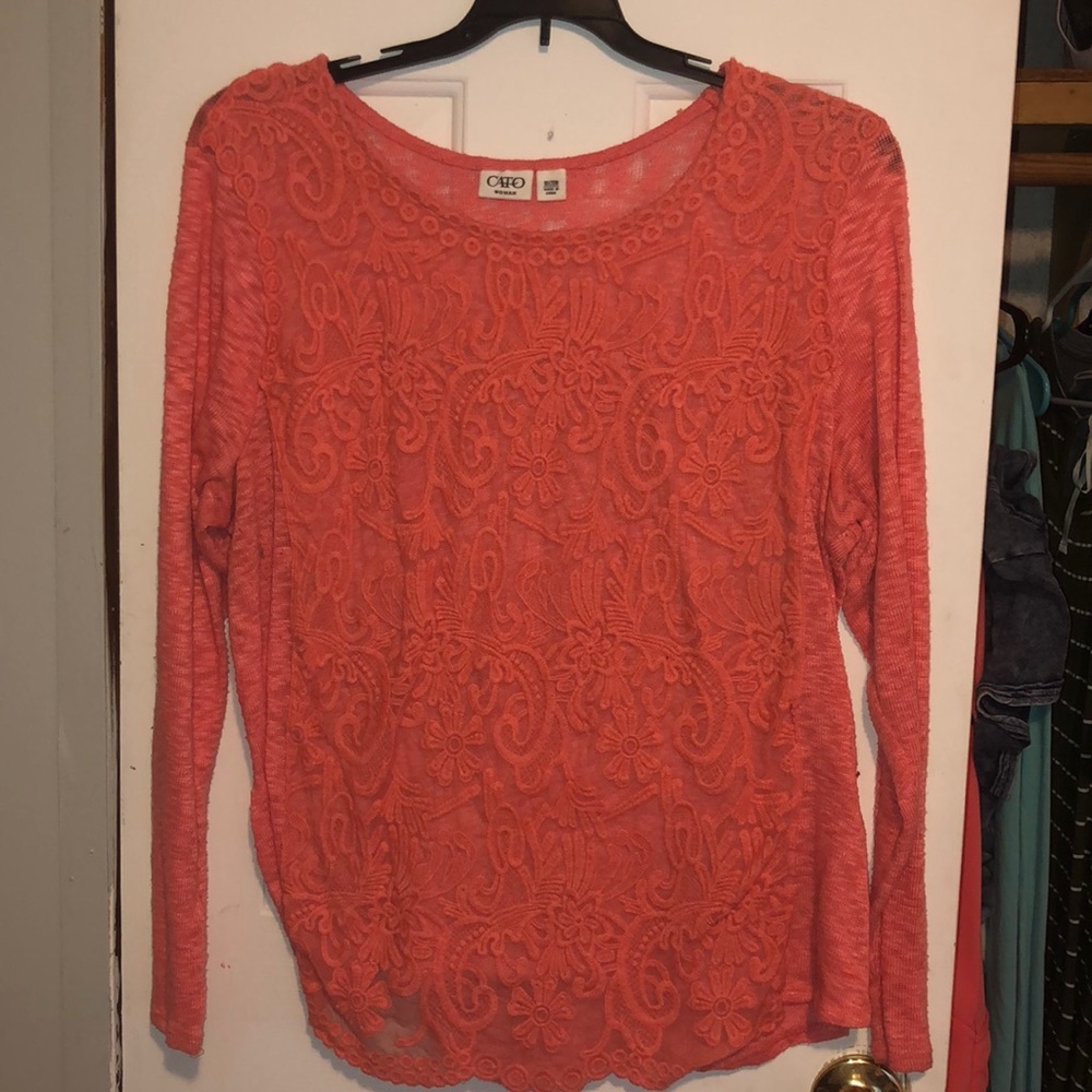 Coral long sleeve shirt